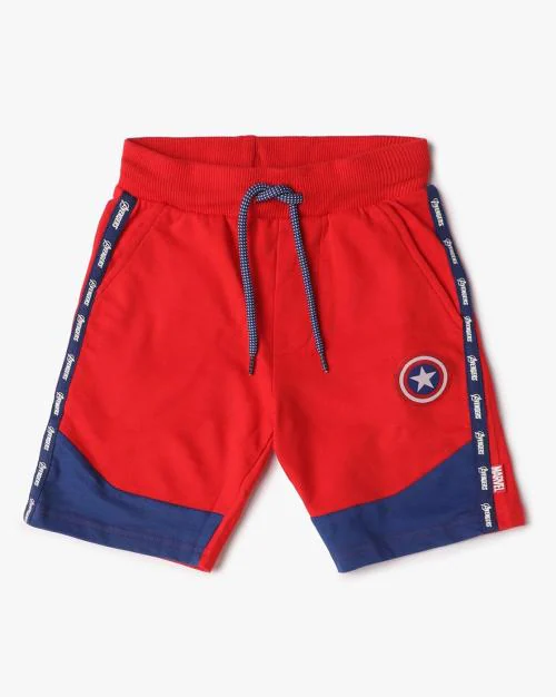 Boys Marvel Print Regular Fit Shorts