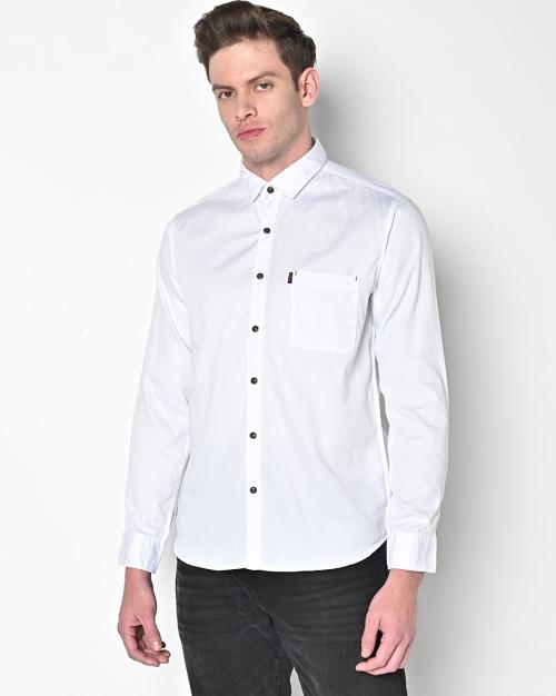 Buy Men Slim Fit Shirt with Patch Pocket Online at Best Prices in India