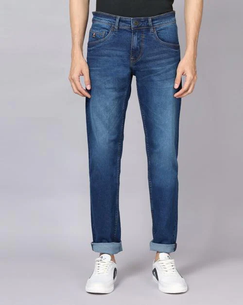 Men Mid-Wash Slim Fit Jeans