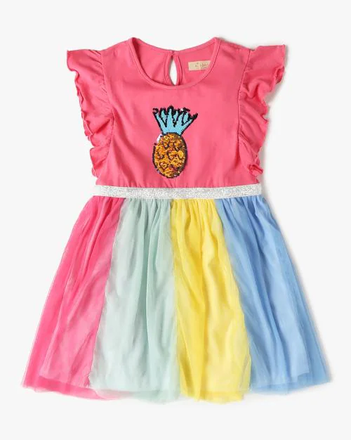 Girls Embellished Fit & Flare Dress