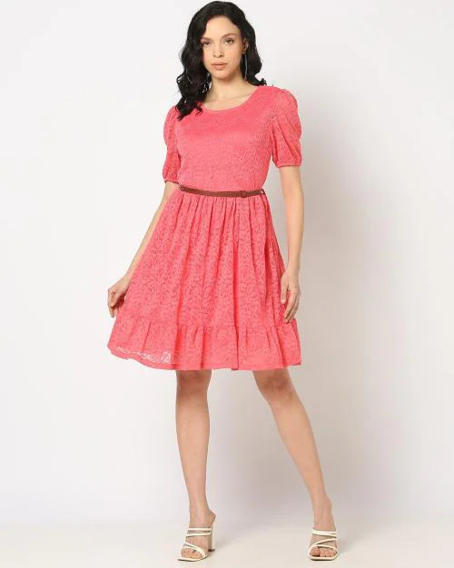 Women Lace Fit & Flare Dress