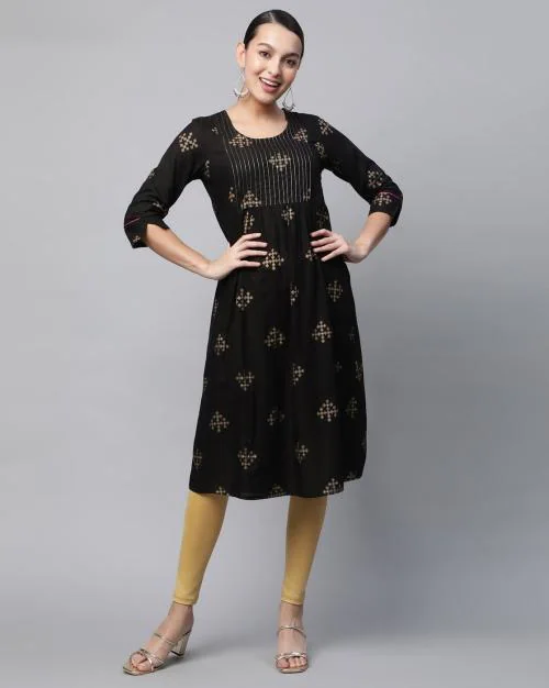 Printed A-Line Kurta