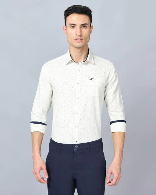 Men Polka-Dot Slim Fit Shirt