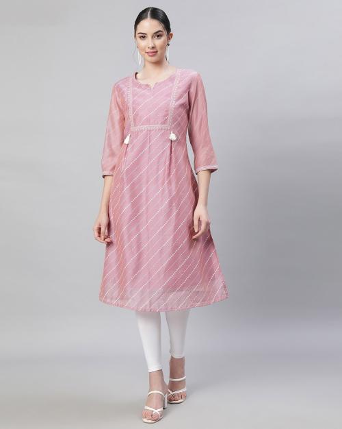 Buy Printed Straight Kurta with Tassels Online at Best Prices in India
