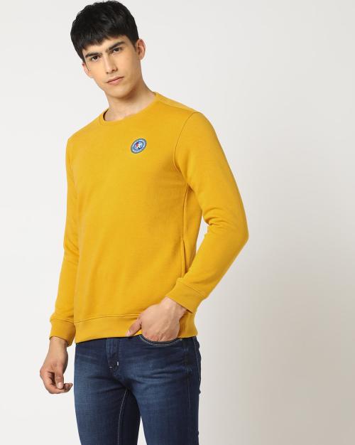 Crew-Neck Sweatshirt with Slip Pockets