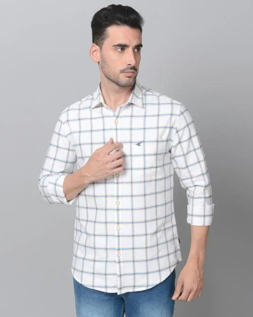 Men Checked Slim Fit Shirt