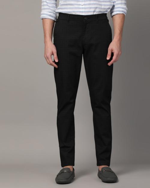 Men Ankle Fit Flat-Front Trousers