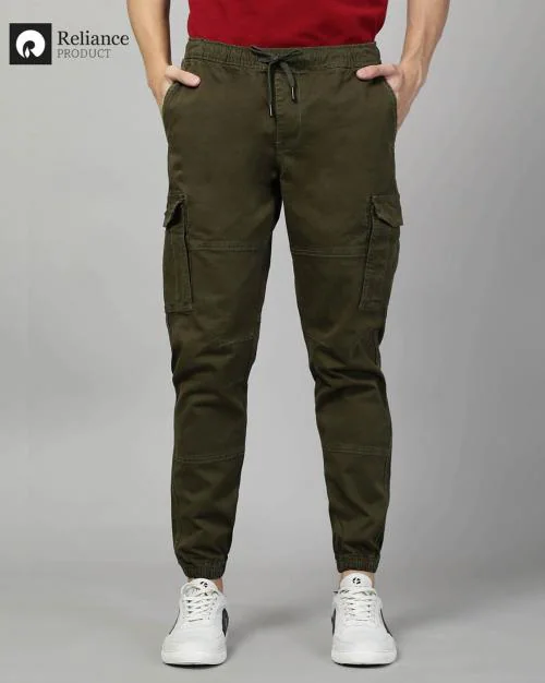 Men Mid-Rise Flat-Front Cargo Pants
