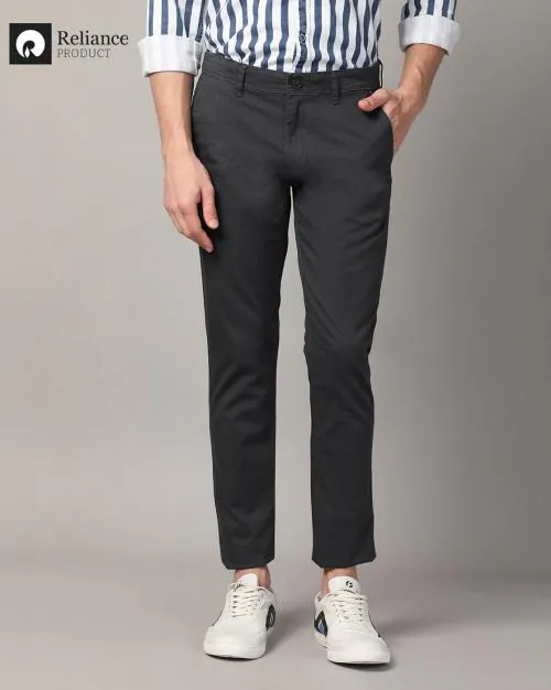 Men Slim Fit Flat-Front Chinos
