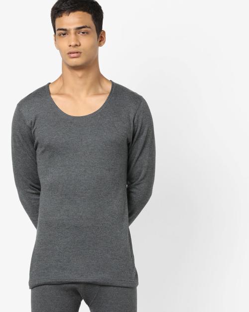 Ribbed Full-Sleeve Thermal Vest