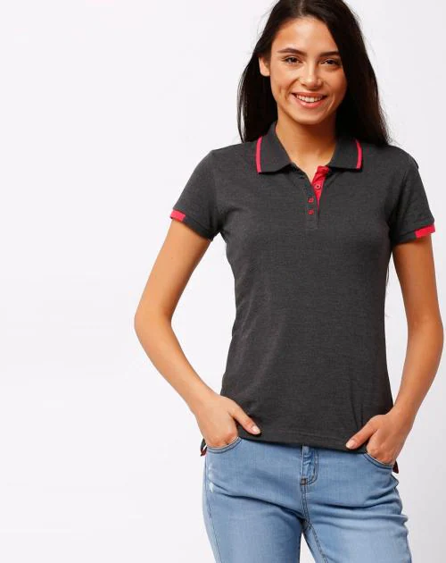 Polo T-shirt with Vented Hemline