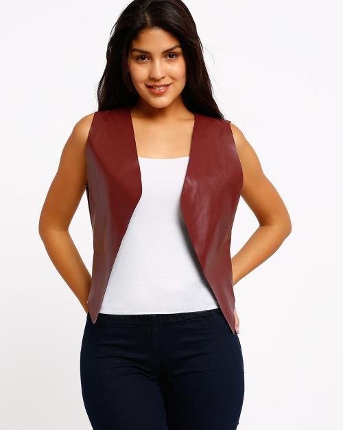 Textured Crop Waistcoat