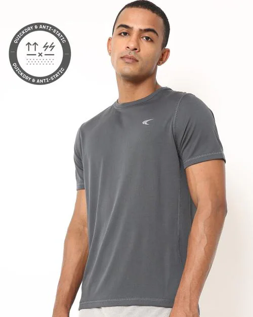 Regular Fit Panelled Crew-Neck T-Shirt