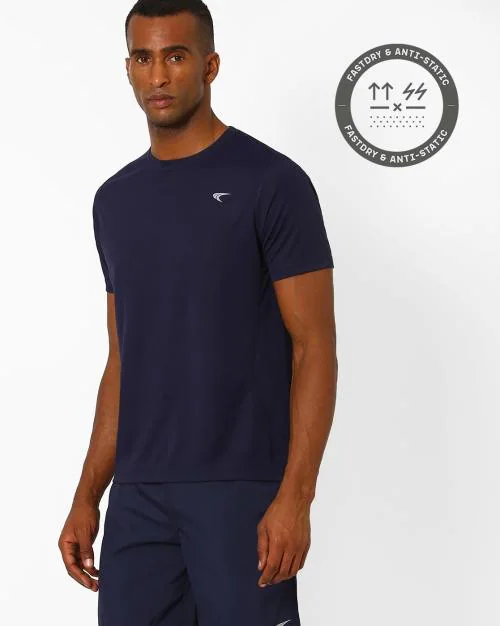 Regular Fit Panelled Crew-Neck T-Shirt