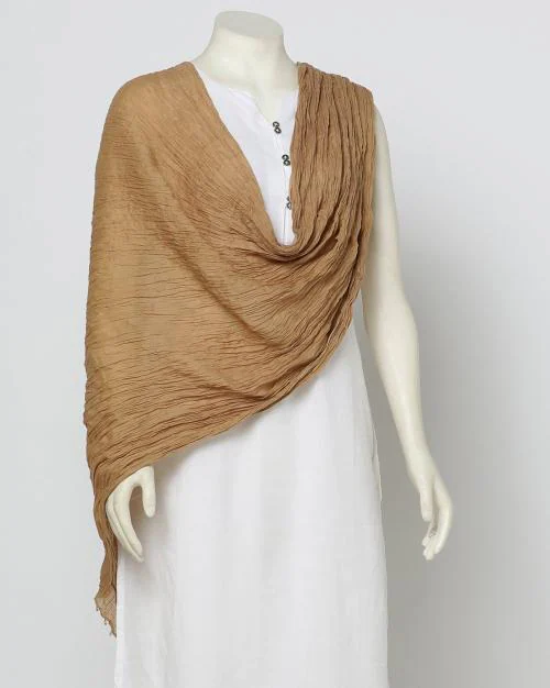 Crushed Dupatta with Beaded Tassels