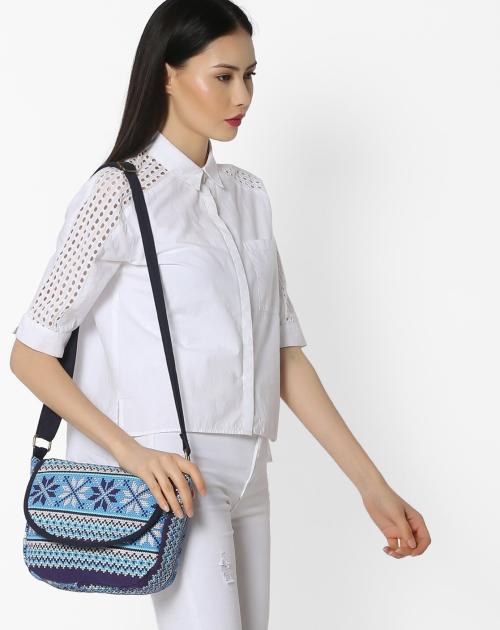 Printed Canvas Sling Bag