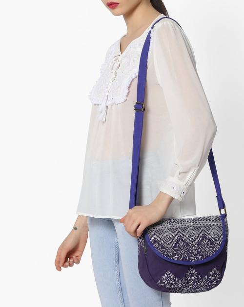 Printed Canvas Sling Bag