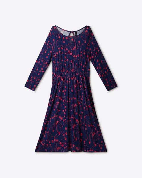 Printed A-line Dress