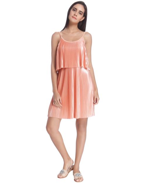 Textured Layered Dress with Spaghetti Straps