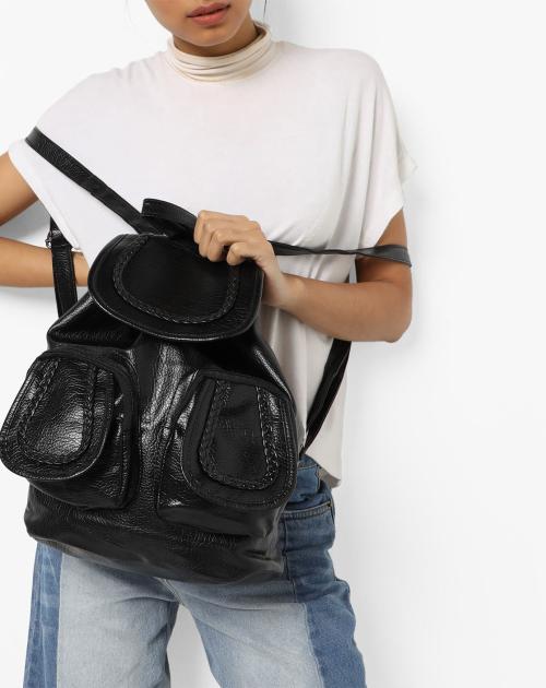 Textured Backpack with Adjustable Straps