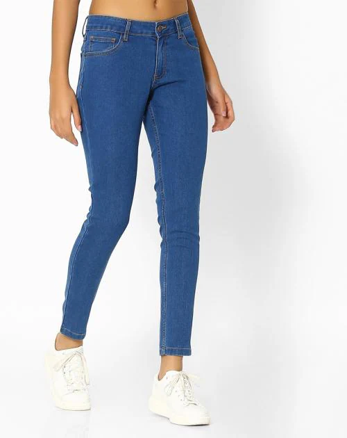 Women Mid-Rise Relaxed Fit Solid Clean Jeans