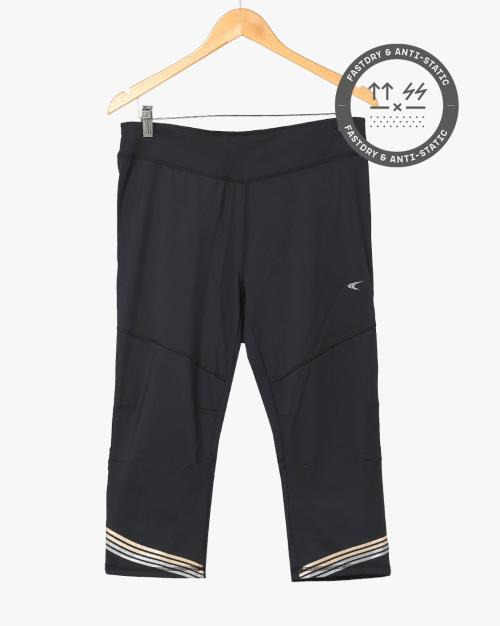 Quick-Dry Slim Fit Capris with Elasticated Waist