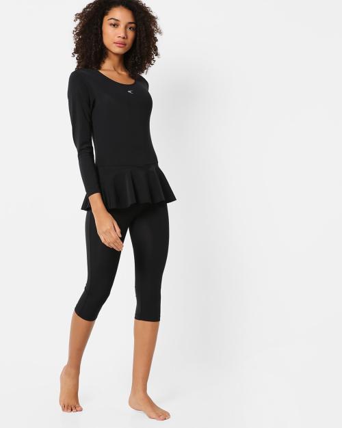 Swimsuit with Ruffled Overlay