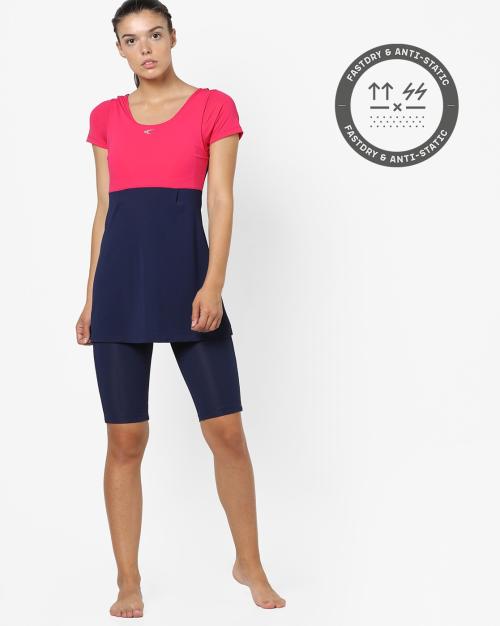 Colourblock Knee-Length Swimsuit