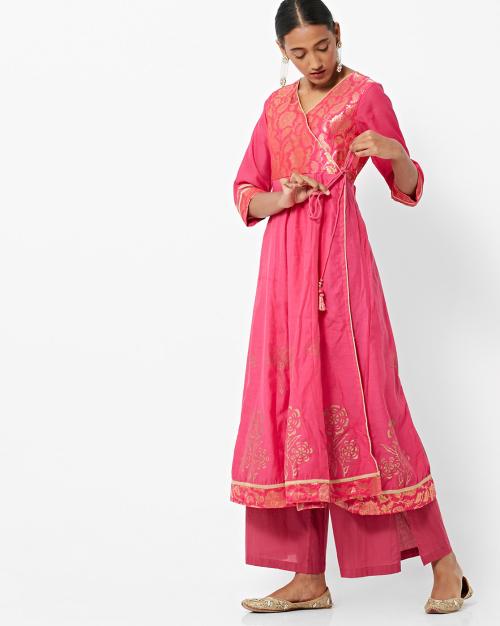 Floral Pattern Angrakha Kurta