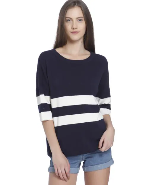 Monorovia Striped Crew-Neck Top