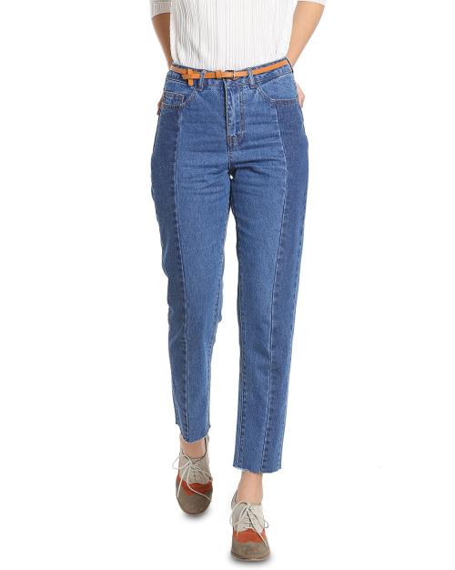 High-Rise Panelled Boyfriend Jeans