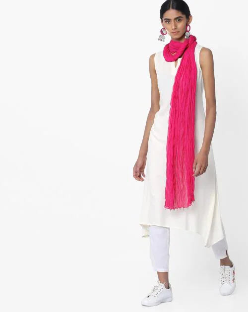 Crushed Dupatta with Beaded Hems