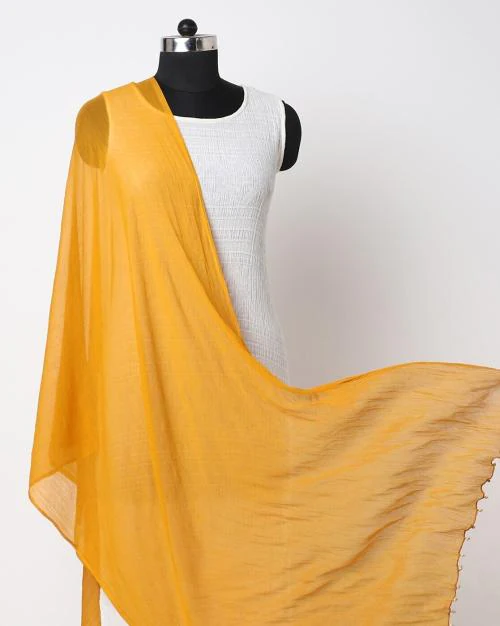 Crushed Dupatta with Beaded Hems