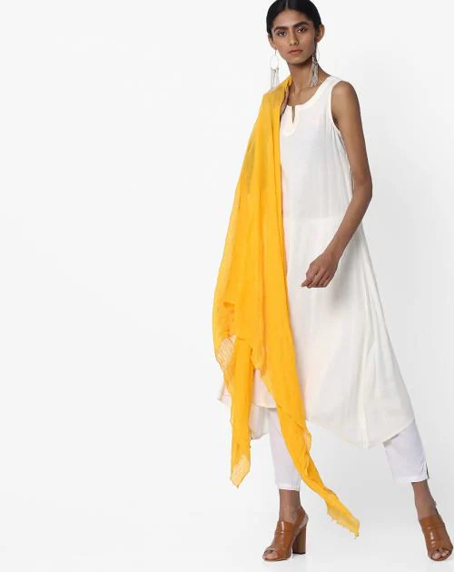 Crushed Dupatta with Beaded Hems