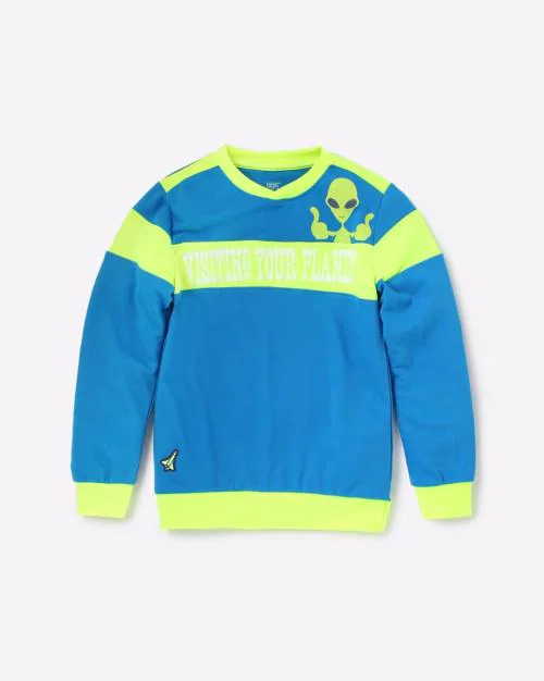 Cut & Sew Sweatshirt with Typography