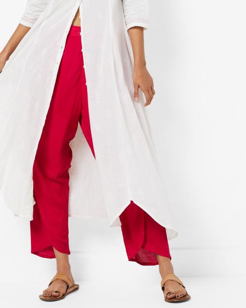 Straight Tulip Pants with Elasticated Waistband