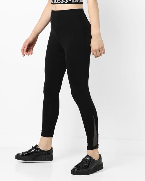 High-Rise Leggings with Mesh Panels