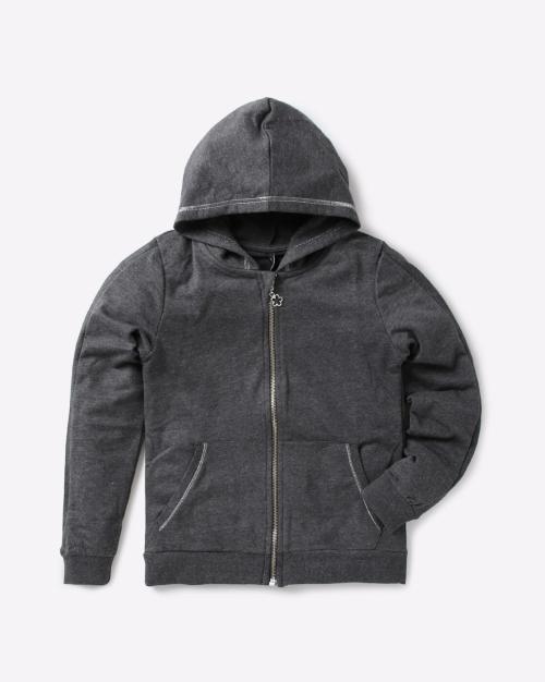Zip-Front Hooded Sweatshirt