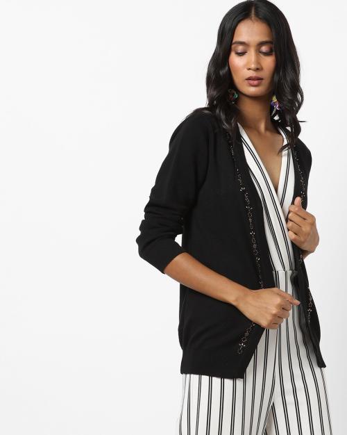 Cardigan with Placement Embellishments
