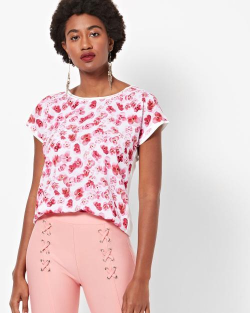Floral Print Round-Neck Top