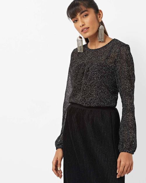 Speckled Semi-Sheer Top