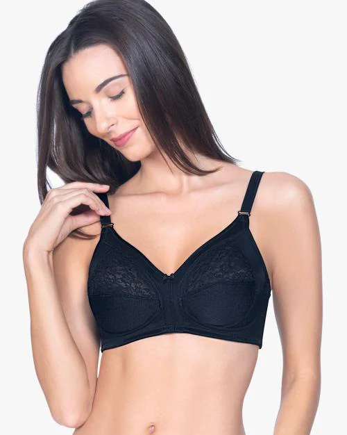 Non-Padded Non-Wired Full Coverage Classic Shaper Lace Bra - BRA28701