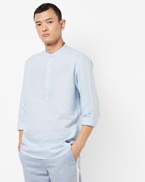 Shirt with Mandarin Collar