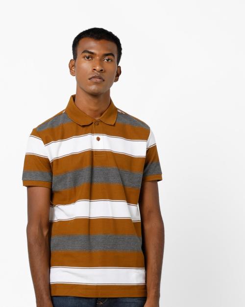 Slim Fit Striped Polo T-Shirt