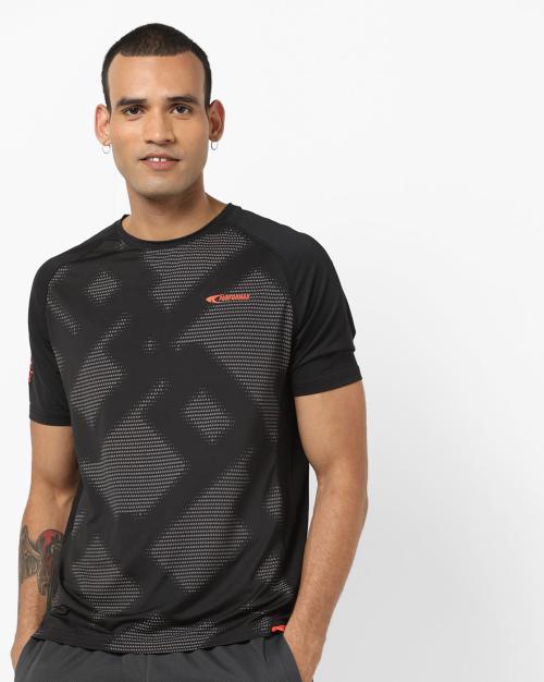 Printed Crew-Neck T-shirt with Raglan Sleeves