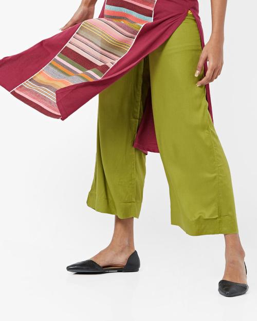 Palazzo Pants with Semi-Elasticated Waistband