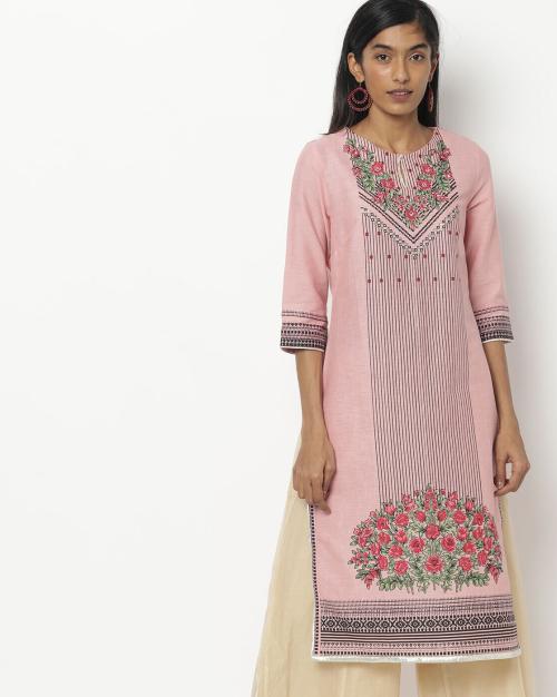 Floral Print Straight Kurta
