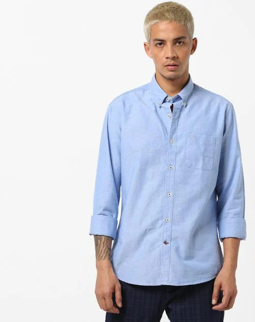 Buy Oxford Shirt With Button-Down Collar Online at Best Prices in India ...