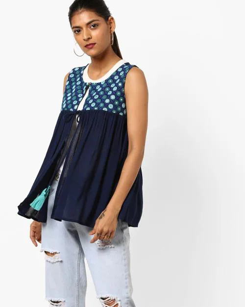 Embroidered Shrug with Mirror Work