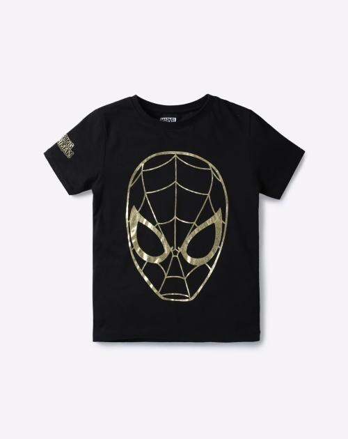 Spider-Man Foil Print Round-Neck T-shirt